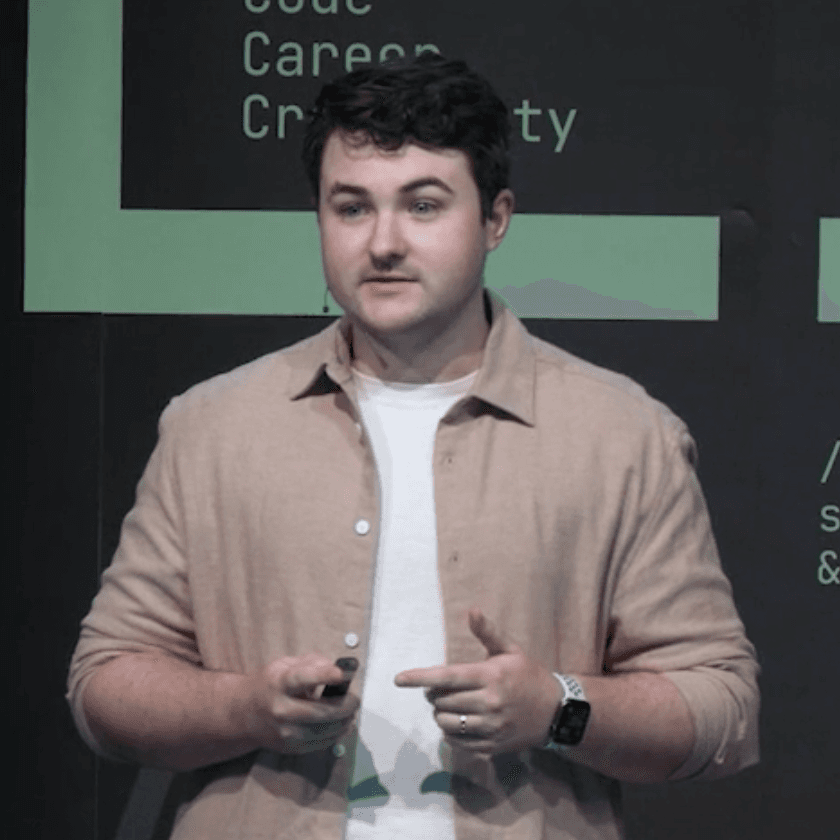 Braydon speaking at C3 Conf.